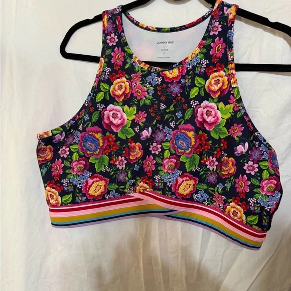 Johnny Was Bee Active Cantero SET. High Waist Criss Cross Leggings & Crop Top XL - Picture 4 of 7